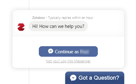 Facebook Live Chat Support Window