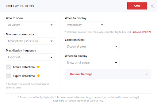 Facebook Live Chat Display Options